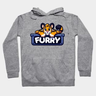 Anthro Furry Sign Cute Tiger Fursona Art Hoodie